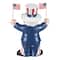 Glitzhome® 9" Patriotic Americana Polyresin Santa Holding Flags Table Decor